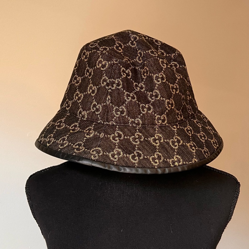Gucci Signature Black and Brown Bucket Hat - Picture 3 of 14